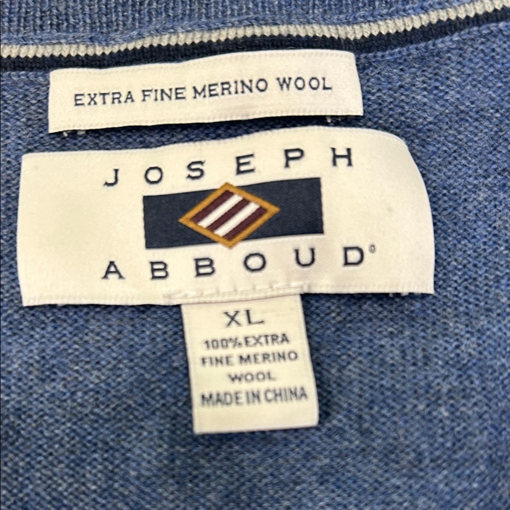 Joseph Abboud Heather Blue V-Neck Sweater - Picture 12 of 16